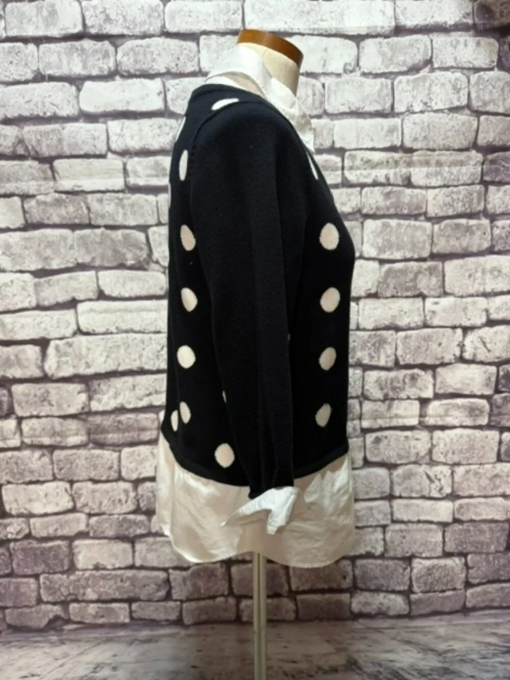 Chico's Black & White 3/4 Sleeve Blouse Size M - Picture 5 of 6